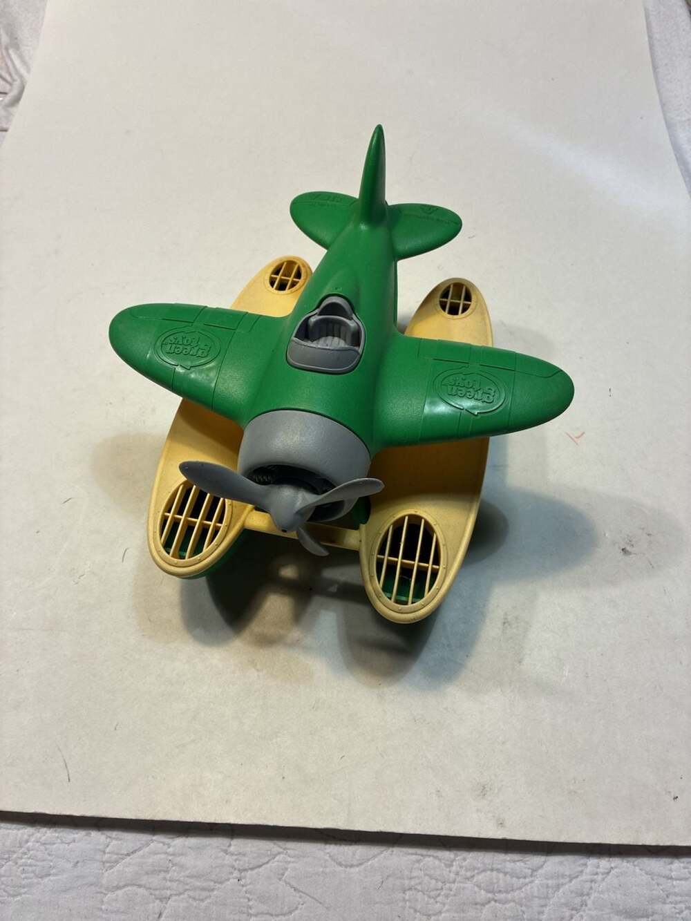 Green Toys Seaplane Green and Yellow Plastic Bath Toy